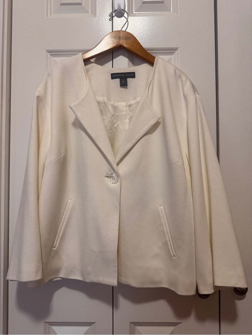 Josephine Chaus Ivory Career Blazer Jacket One Button Women's 14